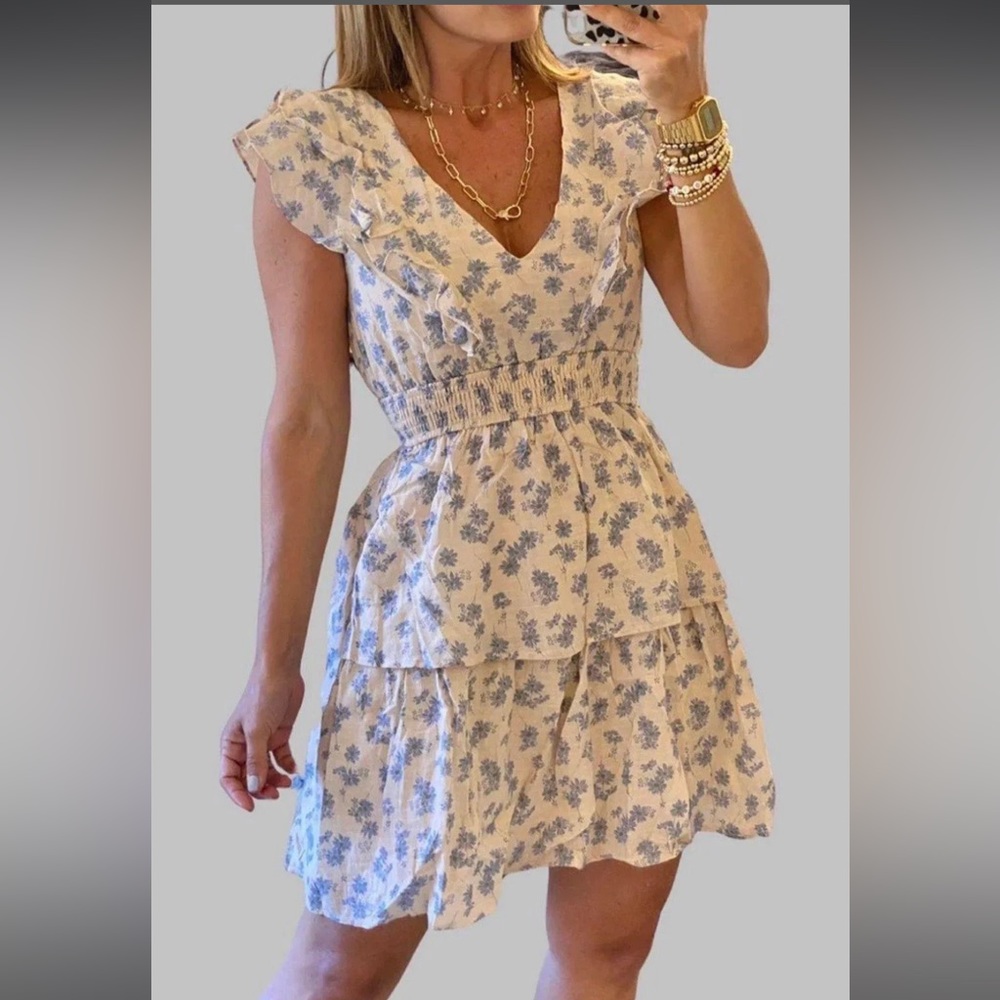 NWT Storia Floral Ruffle Mini Dress
